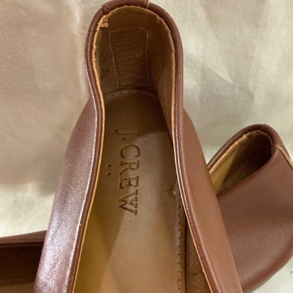 J. Crew Women's Chestnut Pointed Leather Loafers - Picture 2 of 4